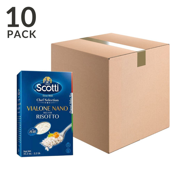 Vialone Nano Rice for Risotto by Riso Scotti, 2.2 lb (1 kg) Pack of 10