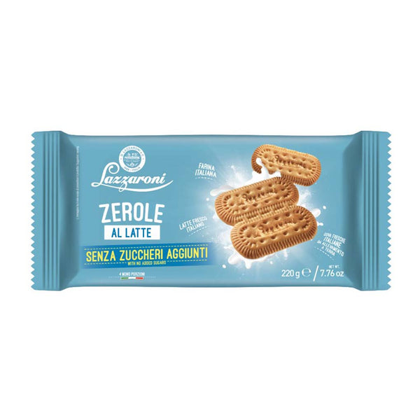 Lazzaroni Zerole Latte Milk Cookies, No Added Sugar, 7.76 oz (220 g)