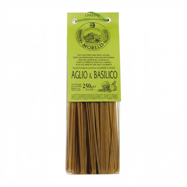 Morelli Basil & Garlic Linguine (With Wheat Germ), 8.8 oz (250 g)