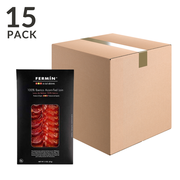 Fermin Fermin 100% Iberico Acorn-Fed Loin Sliced, 2 oz (57 g) Pack of 15, 15 x 2 oz (57 g)