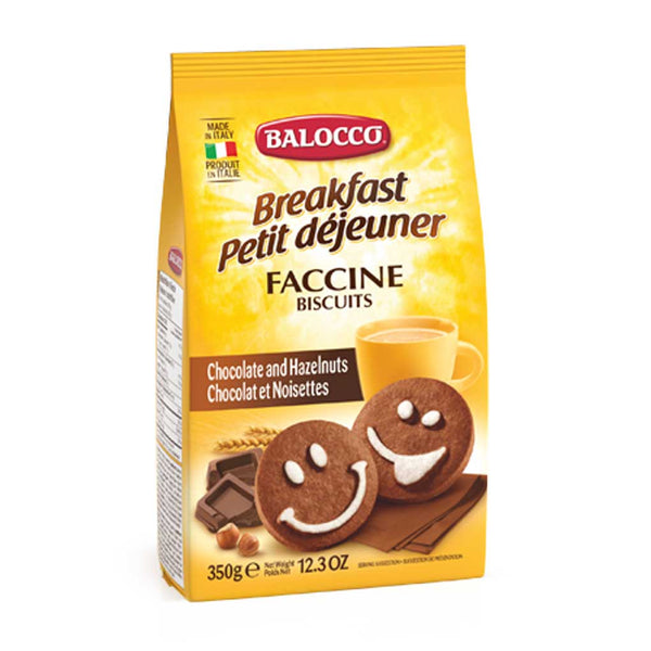 Balocco Faccine Chocolate & Hazelnut Biscuits, 12.3 oz (350 g)