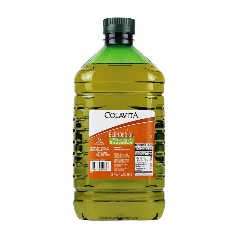 Colavita Canola Oil 90/10 Virgin Olive Oil Blend, 1 gal (3.8 l) x 6