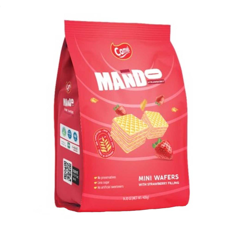 Strawberry Wafer Cubes, Family Size by Mando, 14.1 oz (400 g)