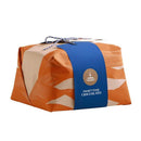A wrapped package of Fiasconaro Chocolate Panettone with a tied string and a band showing the brand's logo.