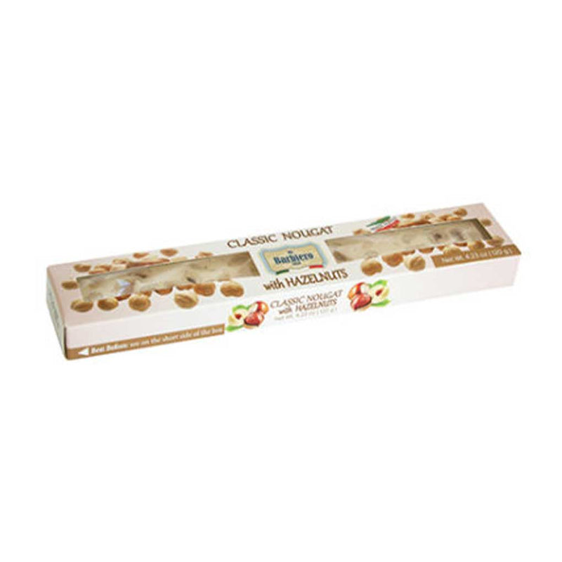 Italian Soft Nougat with Hazelnuts by Barbiero, 4.23 oz (120 g)