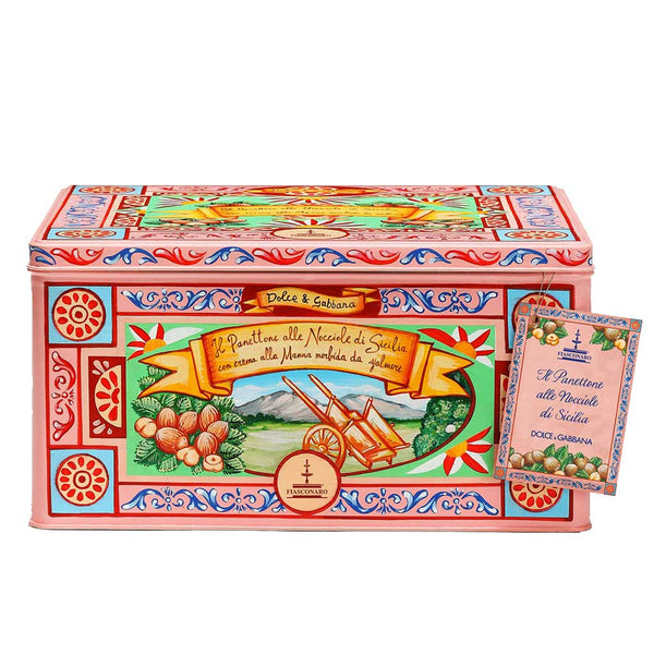 Fiasconaro Sicilian Hazelnut Panettone with Manna Cream (No Candied Fruit), 2.2 lb (1 kg)