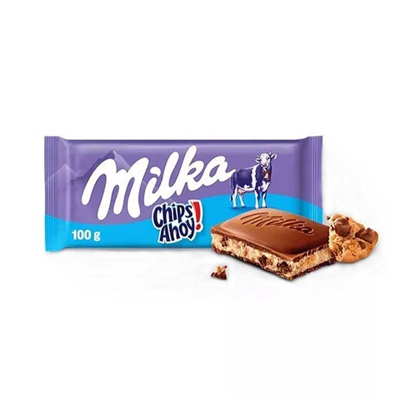 Milka Milk Chocolate with Chips Ahoy Cookies, 3.5 oz (100 g)