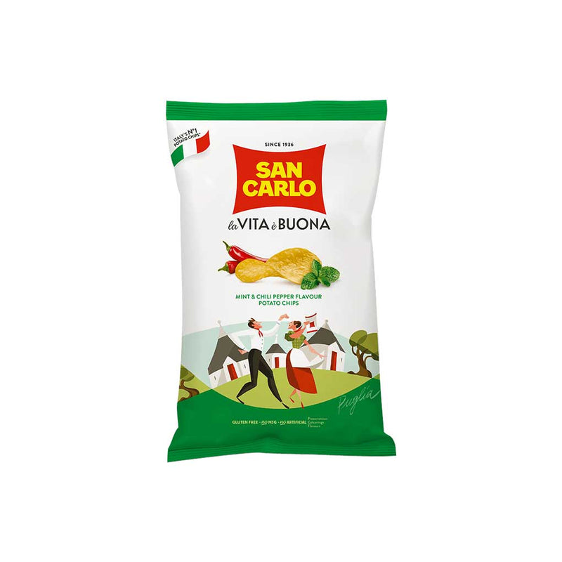 San Carlo Mint & Chili Pepper Potato Chips, 1.76 oz (50 g)