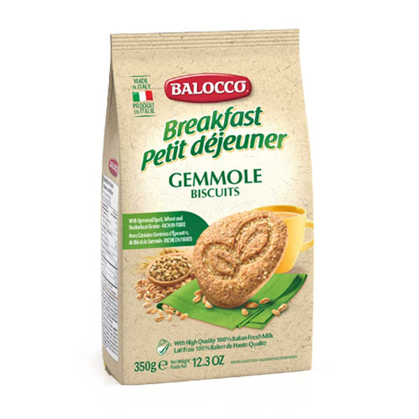Balocco Gemmole Whole Wheat Biscuits, No Palm Oil, 12.3 oz (350 g)
