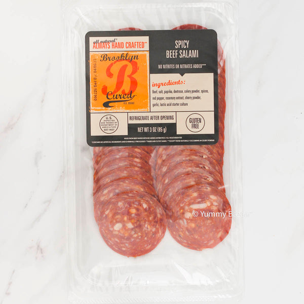 Sliced Spicy Beef Salami by Brooklyn Cured, 3 oz (85 g)