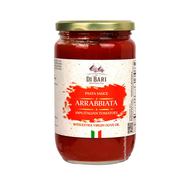 Arrabbiata Pasta Sauce, 100% Italian Tomatoes by Di Bari, 24 oz (680 g)