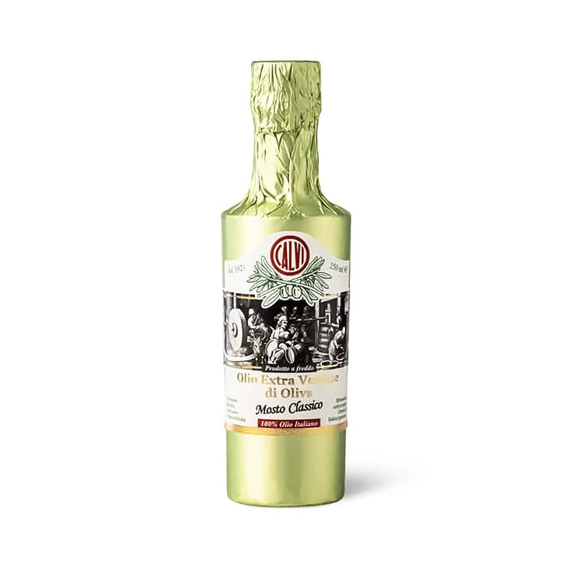 Mosto Classico Italian Extra Virgin Olive Oil in Light Green Foil by Olio Calvi, 8.5 fl oz (250 ml)