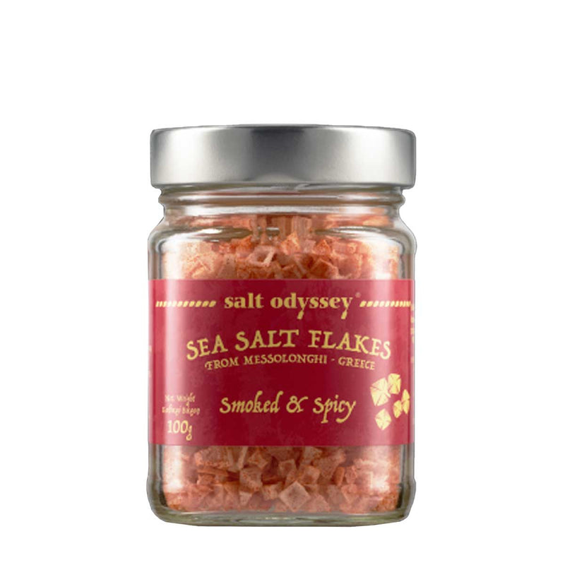 Spicy Sea Salt Flakes from Messolonghi by Salt Odyssey, 12 x 3.5 oz (100 g)