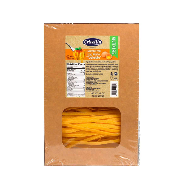 Tagliatelle Egg Pasta, Gluten Free by Crivellin, 8.8 oz (250 g)