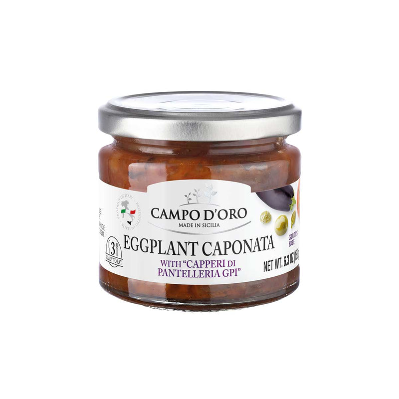 Eggplant Caponata with Capers from Pantelleria PGI by Campo d’Oro, 6.3 oz (180 g)
