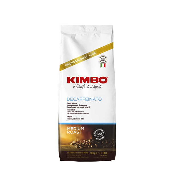 Kimbo Decaffeinated Medium Roast Coffee Beans, 1.1 lb (500 g)