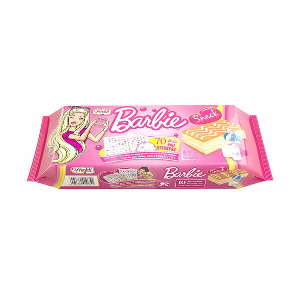 Barbie Snack Cake with Milk & 70 Barbie Nail Stickers by Freddi, 8.82 oz (250 g)