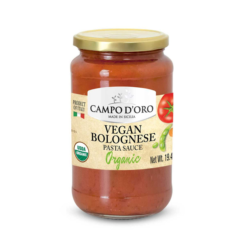 Organic Vegan Bolognese Pasta Sauce by Campo d’Oro, 19.4 oz (550 g)