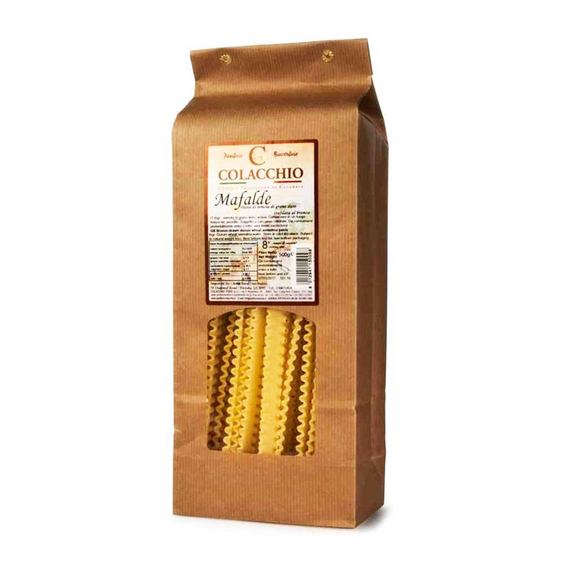 Mafalde Pasta Ribbons Italian Mafalde Pasta by Colacchio, 17.6 oz (500 g)