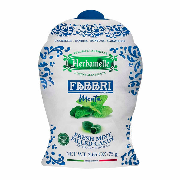 Italian Fabbri Mint Hard Candies by Herbamelle, 2.7 oz (75 g)