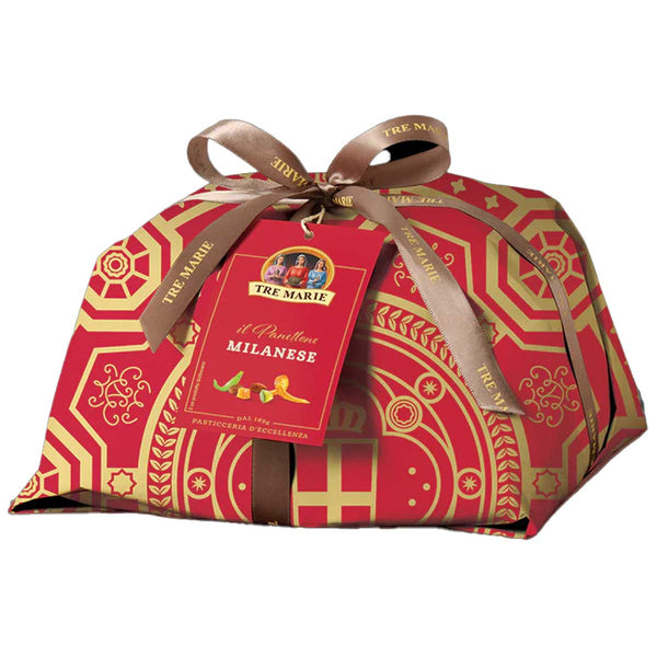 Milanese Panettone with Raisins & Candied Citrus Fruits, Hand-Wrapped by Tre Marie, 26.4 oz (750 g)