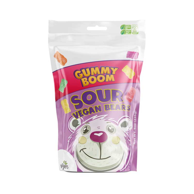 Sour Vegan Gummy Bears by Gummy Boom, 8 oz (226 g)