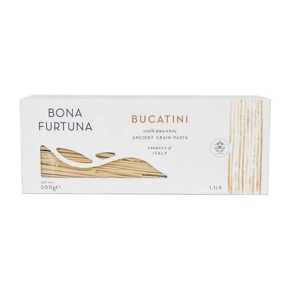 Italian Organic Ancient Grain Bucatini by Bona Furtuna, 1.1 lb (500 g)