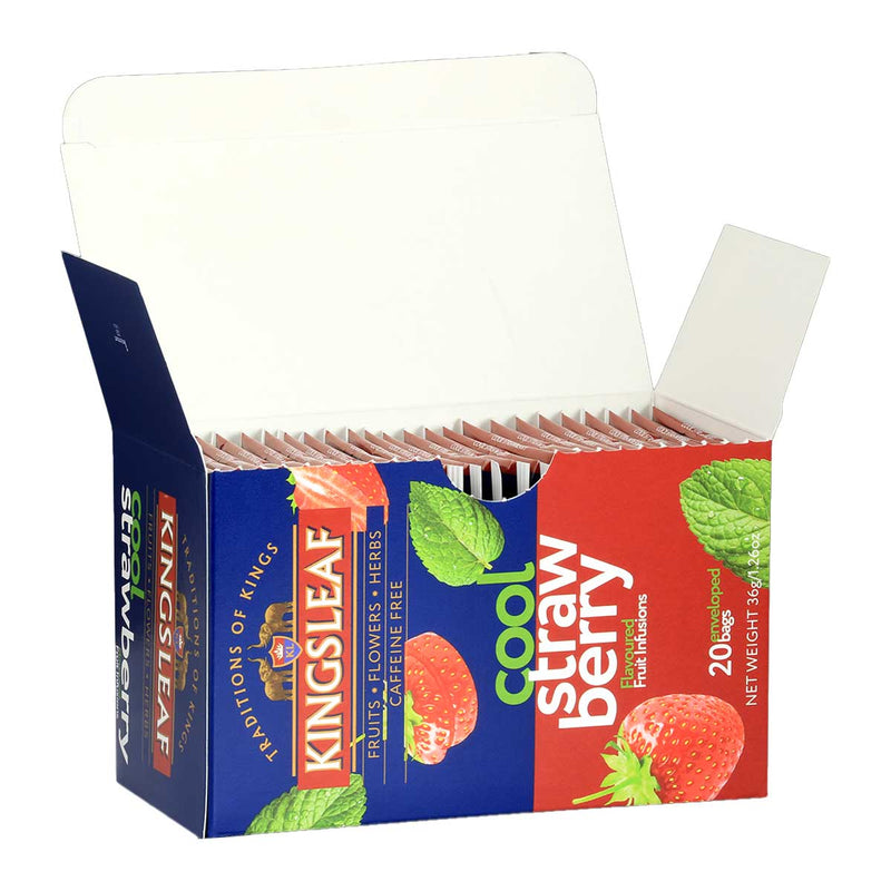 Cool Strawberry Ceylon Tea, Caffeine Free, 20 Bags by Kingsleaf, 1.3 oz (36 g) Pack of 6
