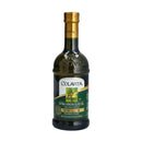 A bottle of Colavita Premium Selection Extra Virgin Olive Oil with the brand label and logo.