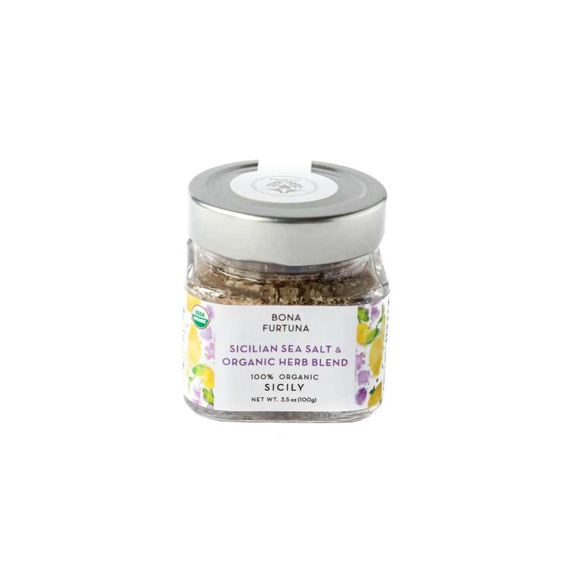 Organic Sicilian Sea Salt & Herb Blend by Bona Furtuna, 12 x 3.5 oz (100 g)
