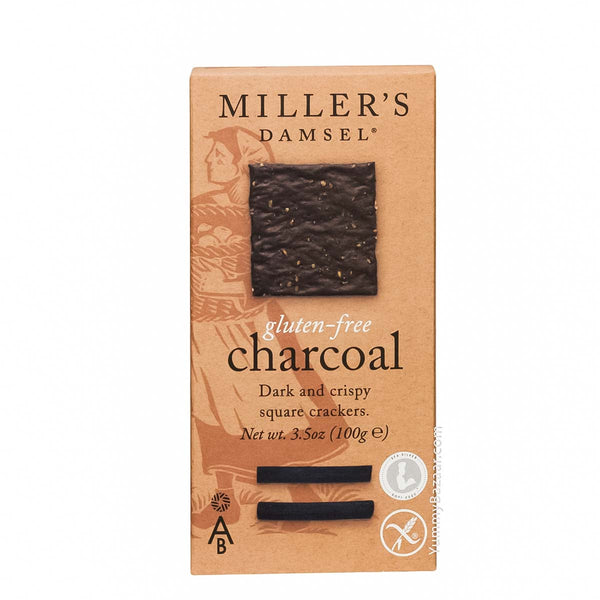 Gluten Free Miller's Damsel Charcoal Crackers by Miller's, 3.5 oz (100 g)