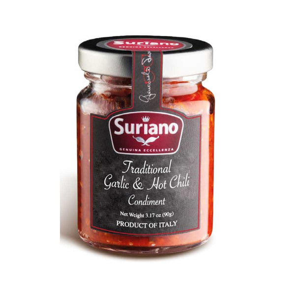 Traditional Garlic & Hot Chili Condiment by Suriano, 3.17 oz (90 g)