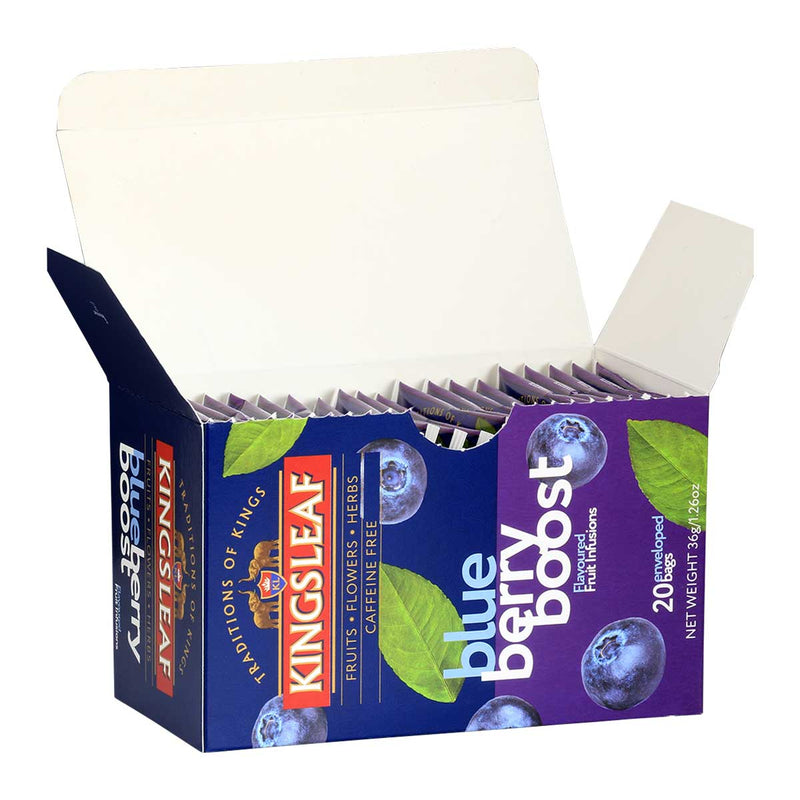Blueberry Boost Ceylon Tea, Caffeine Free, 20 Bags by Kingsleaf, 1.3 oz (36 g) Pack of 6