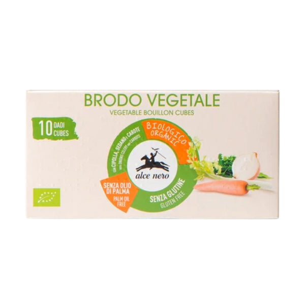 Alce Nero Organic Bouillon Cubes "Brodo Vegetale", 10 Cubes, 3.5 oz (100 g)