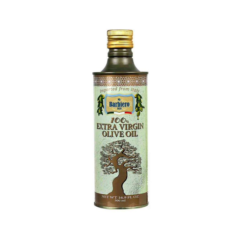 Extra Virgin Olive Oil in Tin Bottle by Barbiero, 16.9 fl oz (500 ml)