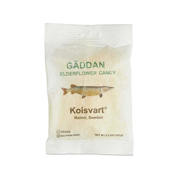 Kolsvart Swedish Elderflower Candy Fish, Vegan, 4.2 oz (120 g)