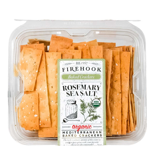 Organic Rosemary and Sea Salt Mediterranean Baked Crackers by Firehook Crackers, 8 oz (227 g)