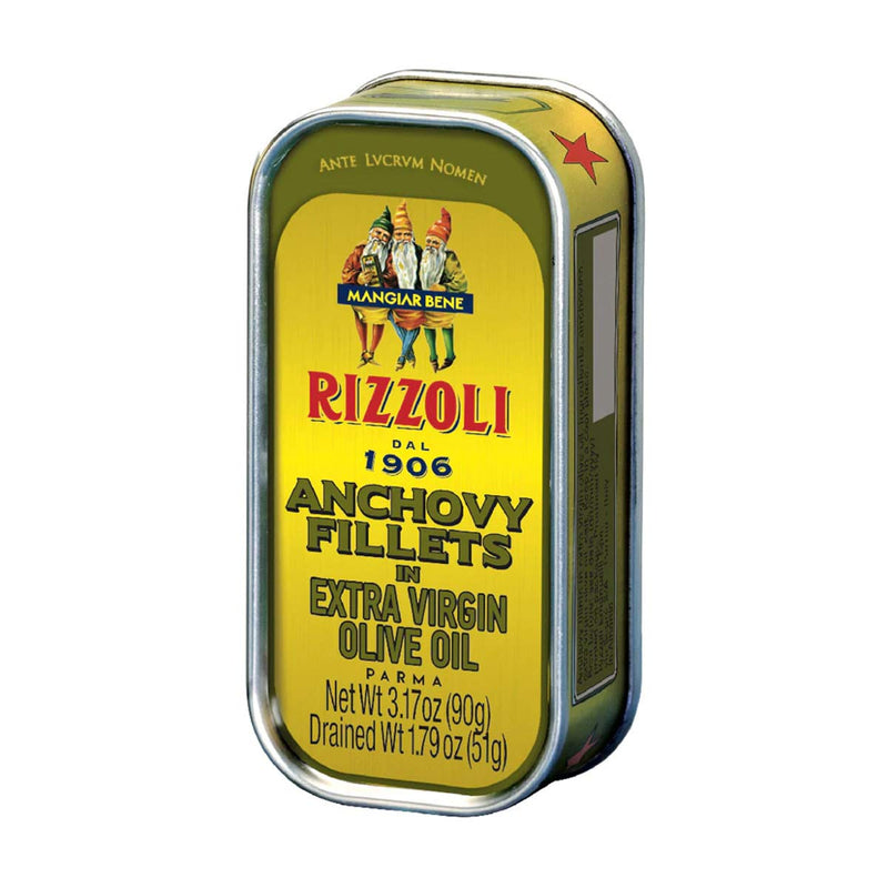 Anchovy Fillets in Extra Virgin Olive Oil by Rizzoli, 3.2 oz (90 g)