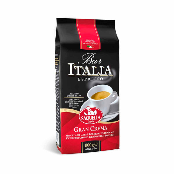 Gran Crema Coffee Beans by Saquella Caffe, 2.2 lb (1 kg)