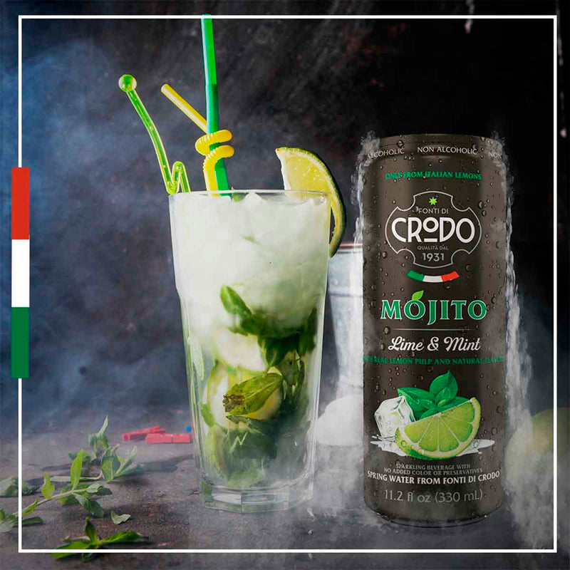 Lime and Mint Mojito Italian Sparkling Beverage by Fonti di Crodo, 4 x 11.2 fl oz (1.3 l)