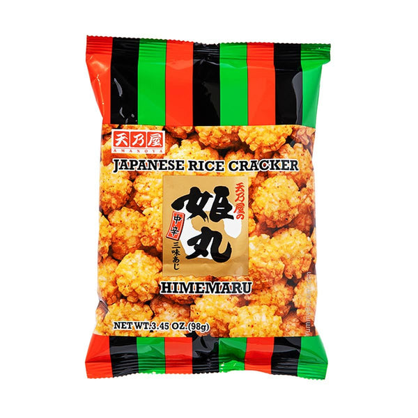 Amanoya Japanese Rice Crackers Himemaru Medium Spicy, 3.5 oz (99.2233 g)