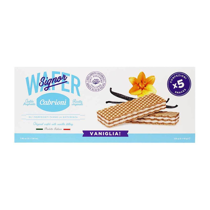 Vanilla Signor Wafer 5-pack, No Palm Oil by Cabrioni, 7.95 oz (225 g)