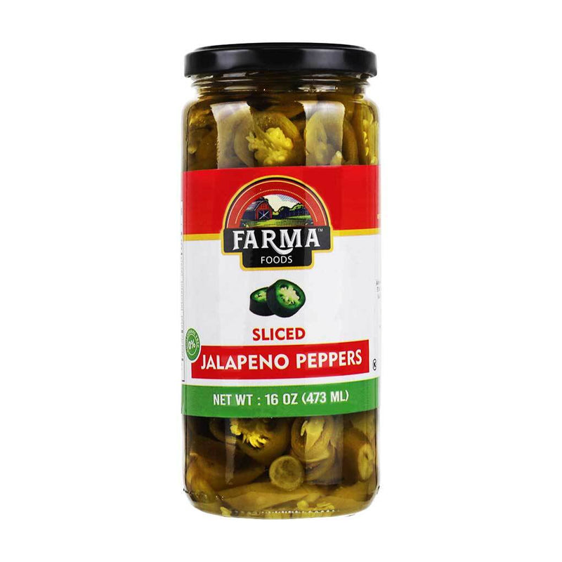 Sliced Jalapeno Peppers by Farma, 16 oz (473 ml)