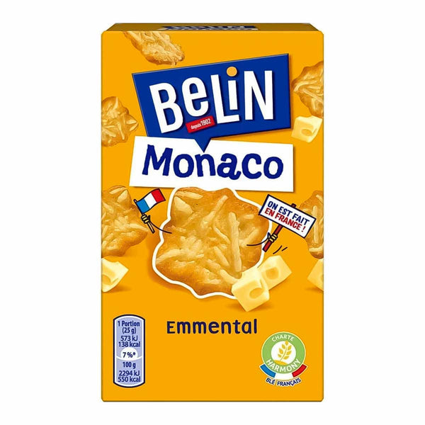 Belin Monaco Crackers with Emmental Cheese, 1.8 oz (50 g)