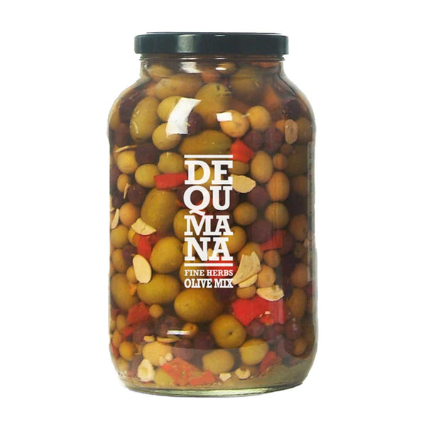 Mixed Olives, Unpitted with Herbs by Dequmana, 8.3 lb (3.8 kg)