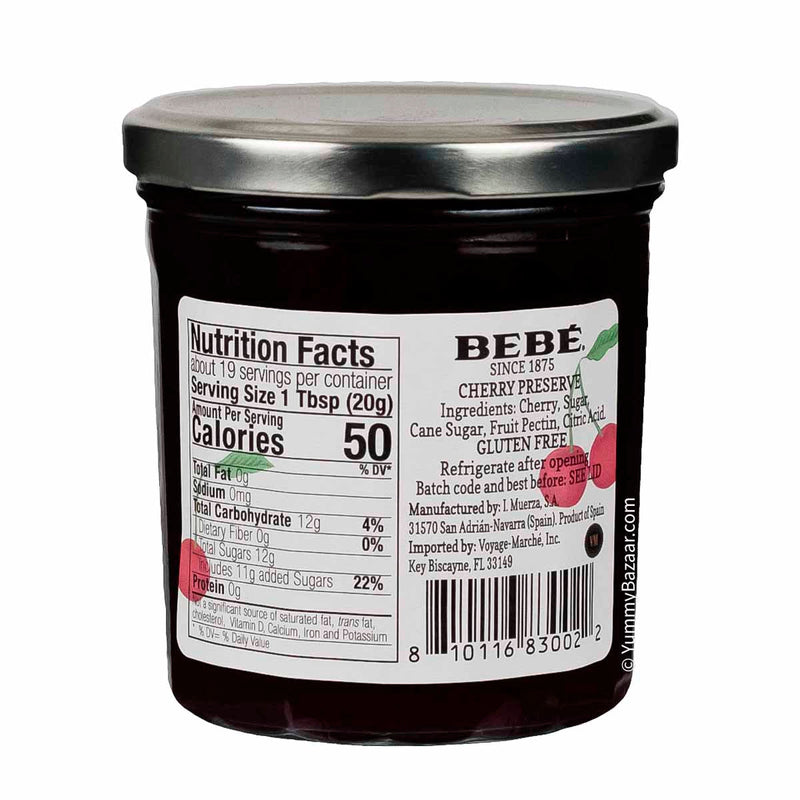 Spanish Cherry Preserve by Bebe, 13 oz (370 g)