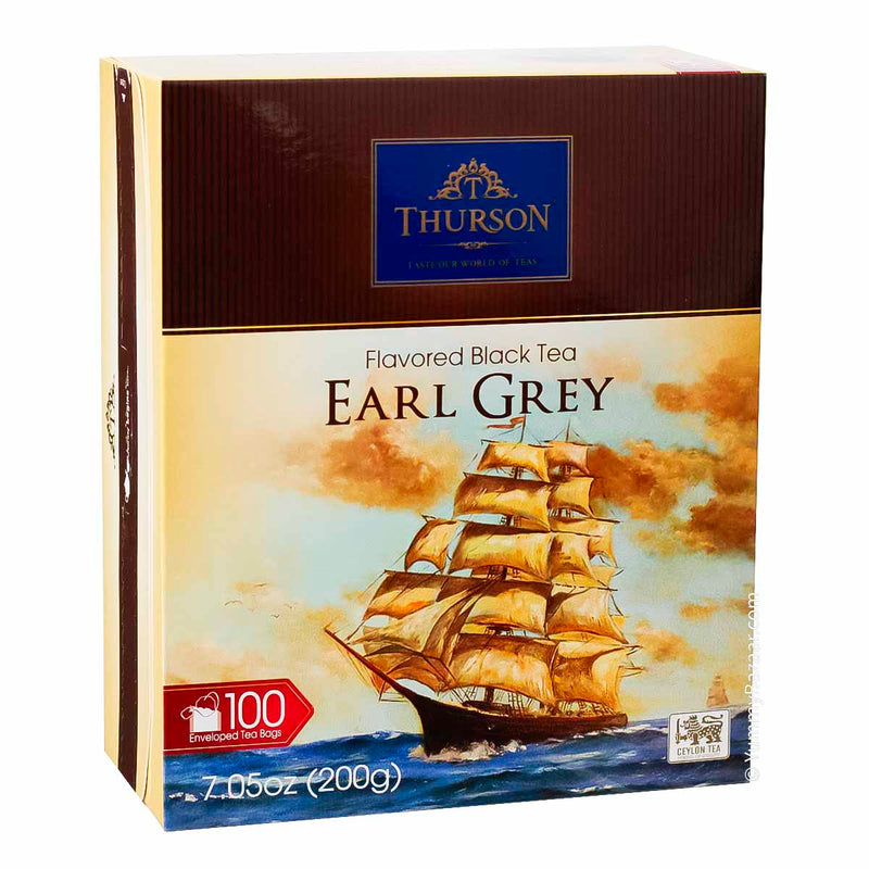 Earl Grey Black Tea, 100 Bags by Thurson, 7.1 oz (200 g)