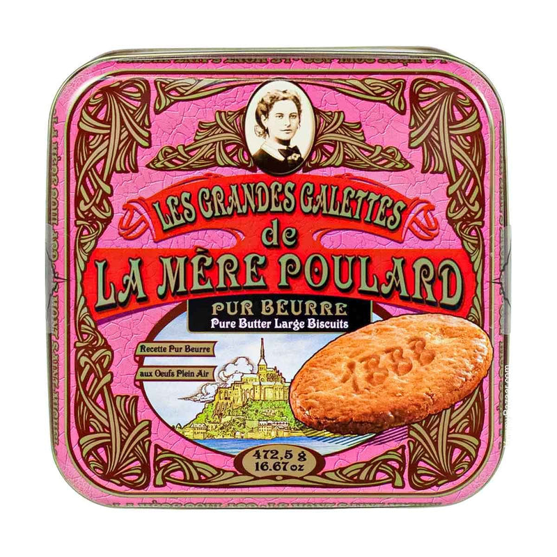 La Mere Poulard Large Galettes French Butter Cookies, 1 lb (473 g)