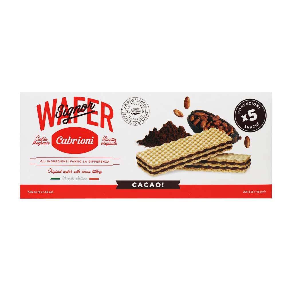 Italian Cocoa Signor Wafer 5-pack, No Palm Oil by Cabrioni, 7.95 oz (2