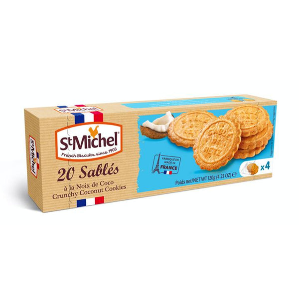 St. Michel French Coconut Sables Cookies, 4.2 oz (120 g)